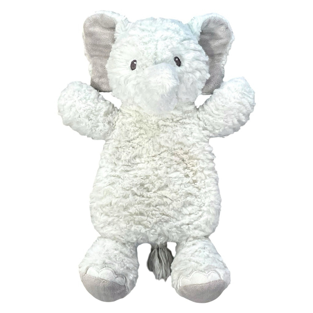 Mary Meyer Afrique Elephant Lovey Plush Toy Flat White Gray 13”
